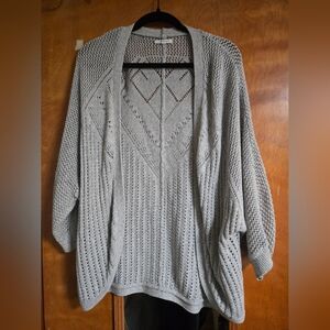 Maurices Light Gray Open-Knit Cardigan